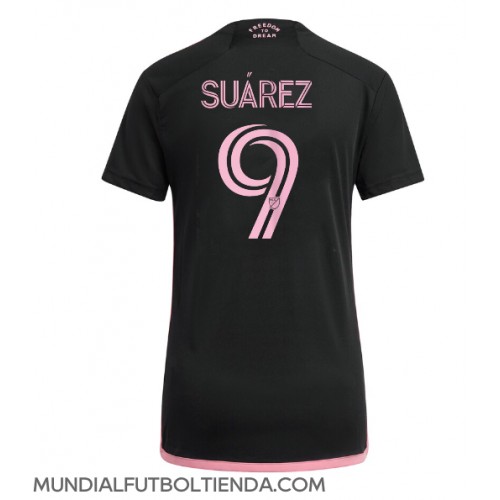 Camiseta Inter Miami Luis Suarez #9 Segunda Equipación Replica 2024-25 para mujer mangas cortas